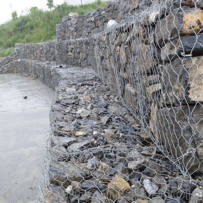 Εξαγωνικά καλάθια από γαλβανισμένο κράμα με πλέξιμο γαβιονίου για υποστήριξη γεωγραμμάτων κατασκευής