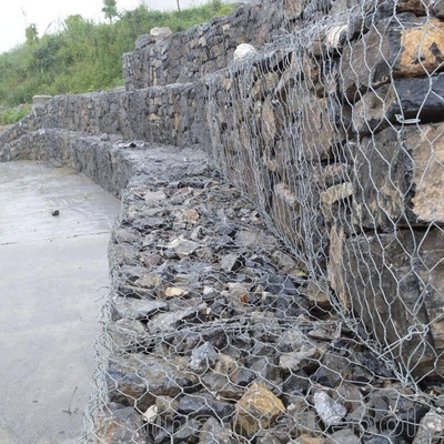0.5mm PVC πάχος Galfan κράμα Ζυγισμένο σύρμα πλέγμα Gabion καλάθι