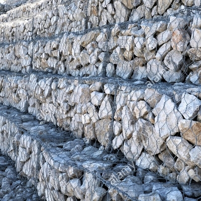 0.5mm PVC πάχος Galfan κράμα Ζυγισμένο σύρμα πλέγμα Gabion καλάθι