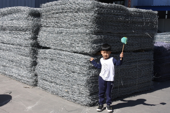 2.2mm Steel Wire PVC Coated Galfan Gabion Basket με προσαρμοσμένο χρώμα επίστρωσης