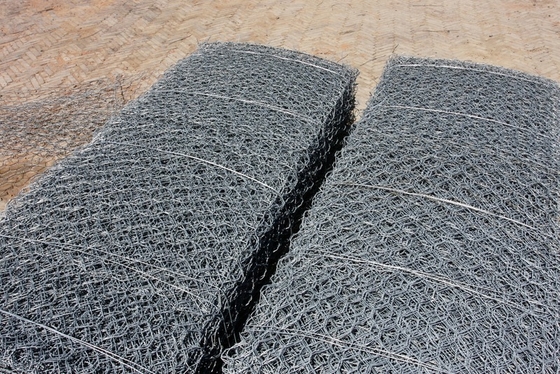 2.2mm Steel Wire PVC Coated Galfan Gabion Basket με προσαρμοσμένο χρώμα επίστρωσης