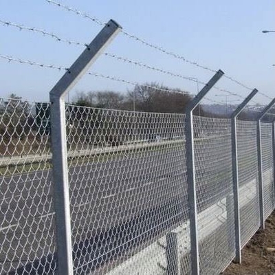 Σύστημα Τυφαντού Φράχτη Πάνω Ζυγισμένο Χάλυβα Σύνθετο Σιδηροπλέγμα Chainlink Φράχτη