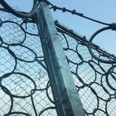 Ζυγισμένο σύρμα 4mm 10*5m Round Mesh Rockfall Barrier Net